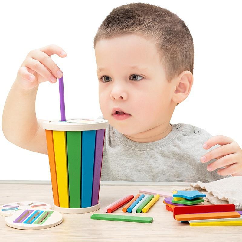 Toys 0-3 Children's Color Sorting Cup Baby Early Education Puzzle Shape Cognitive Sorting Bucket