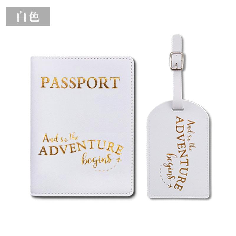 Suitcase Check Card Passport Cover Leather Custom Couple Wedding Passport Bag Luggage Tag Custom