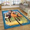 Spirit Riding Free Cartoon Horses Rug Carpet for Living Room Bedroom Home Decor,Non-slip Decoration for Sofa Doormat Girl Gift