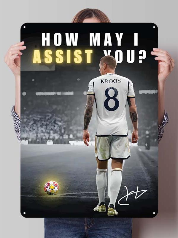 Toni Kroos Posters Football Player Sign Gamer Room Decoration Custom Metal Tin Signs for Room Wall Art Decoration Bathroom Decor