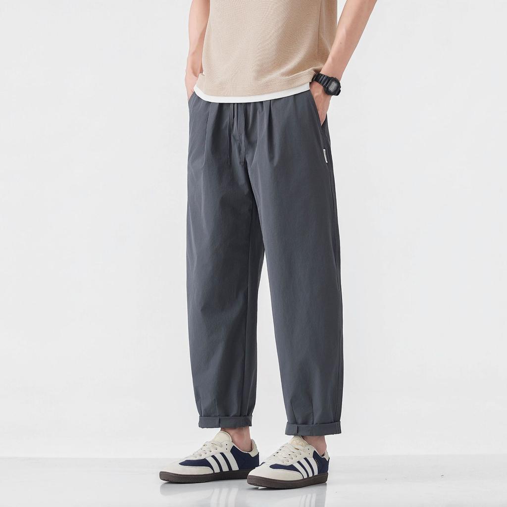 American retro trendy brand outdoor sports and leisure nine-point pants for men's spring and summer new loose wide-leg straight pants for men