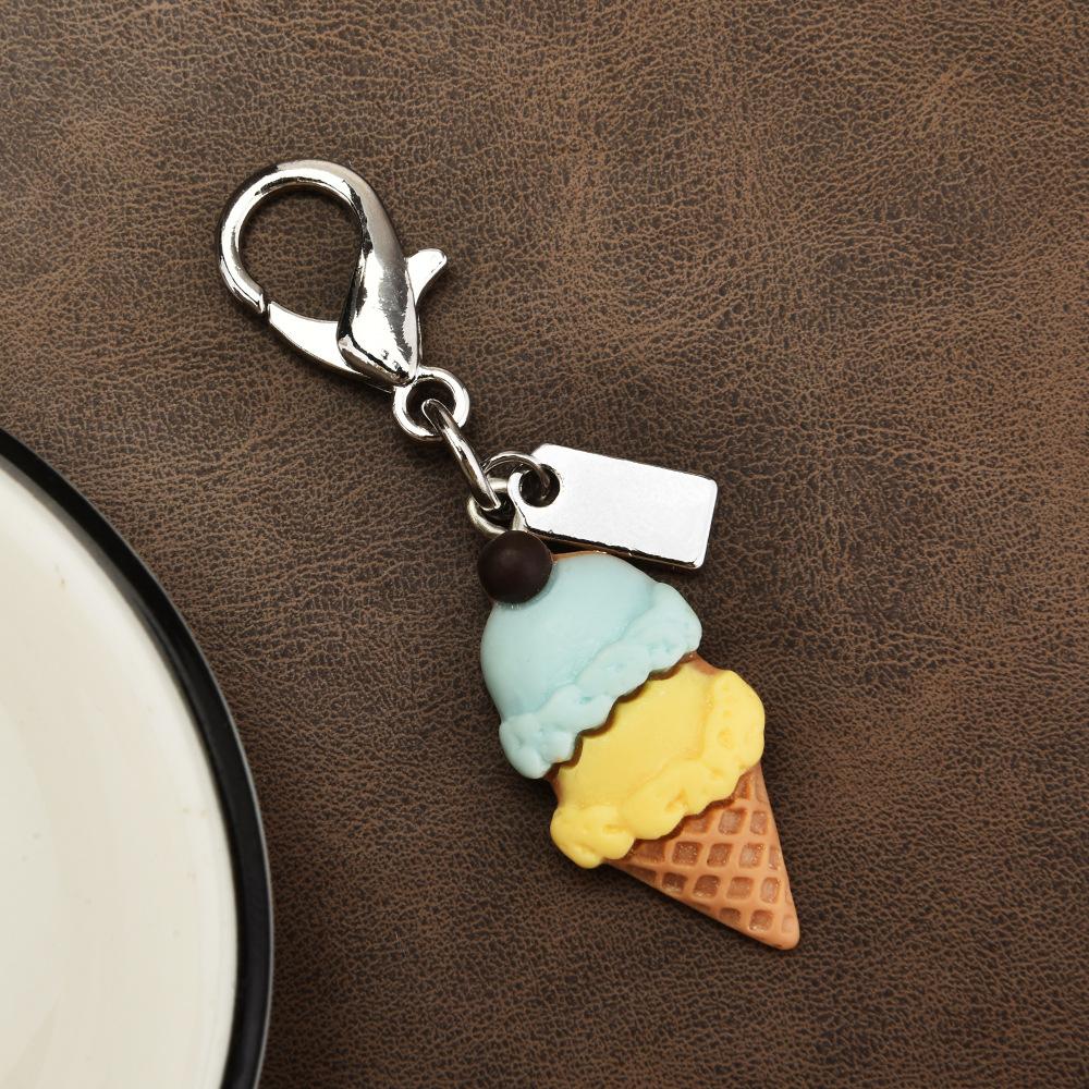 Ice Cream Popsicle Cute Keychain Simulation Resin Personalized Key Ring Bag Charm DIY Accessories Car Keychain Jewelry Girl Gift