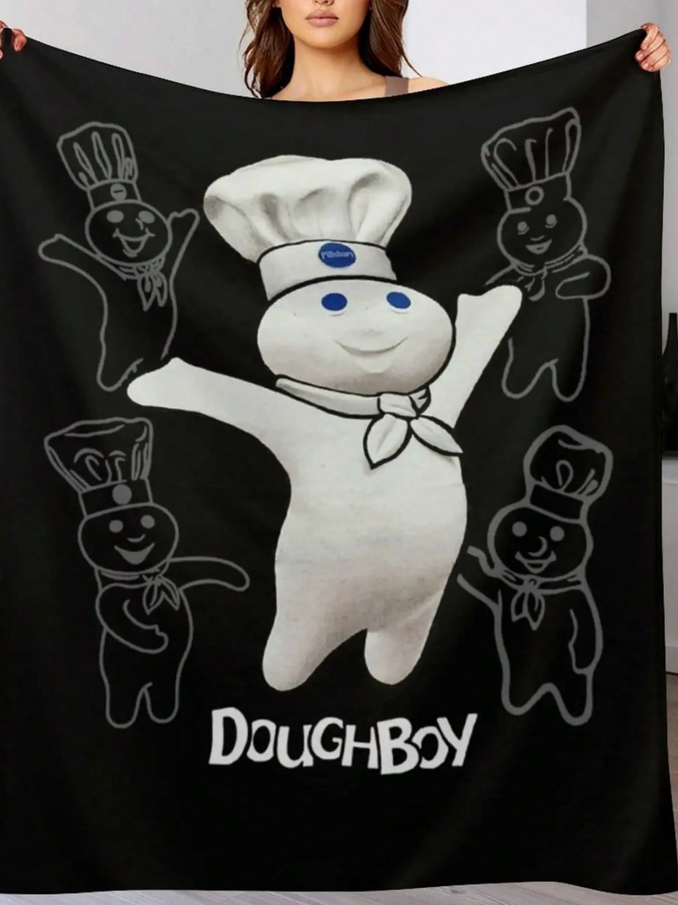 Doughboy Mascot Cute Emotions Throw Blanket Heavy To Sleep Halloween Soft Christmas Gifts Blankets 75X95CM
