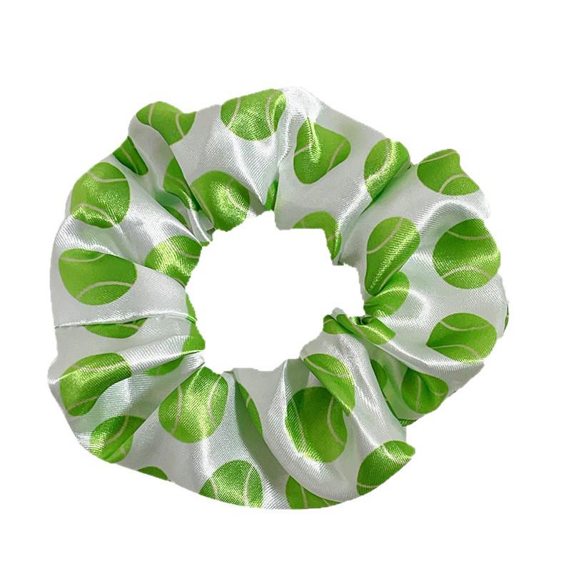 European Cross-Color Satin Sports Print Hair Tie