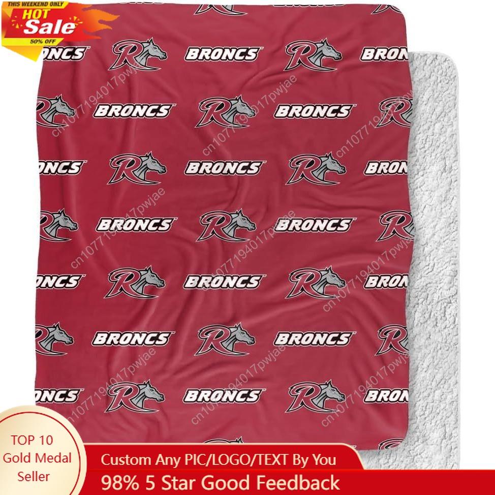 Rider University Blanket Logo Pattern Silky Touch Sherpa Back Super Soft Throw Blanket Custom blankets 75X95CM