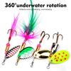 Rotating Metal Spinnerbait Fishing Lure Set in Box