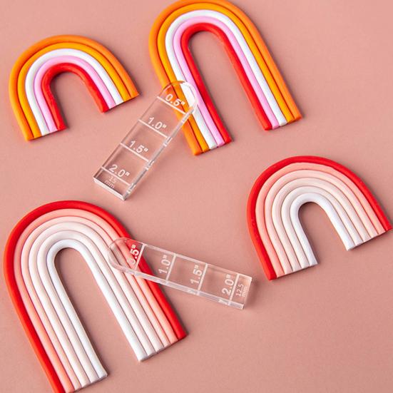5 Pcs/Set Clay Arch Guide Polymer Clay Earrings Tools Acrylic Rainbow Arch Guides for Polymer Clay Jewelry Making DIY Crafting