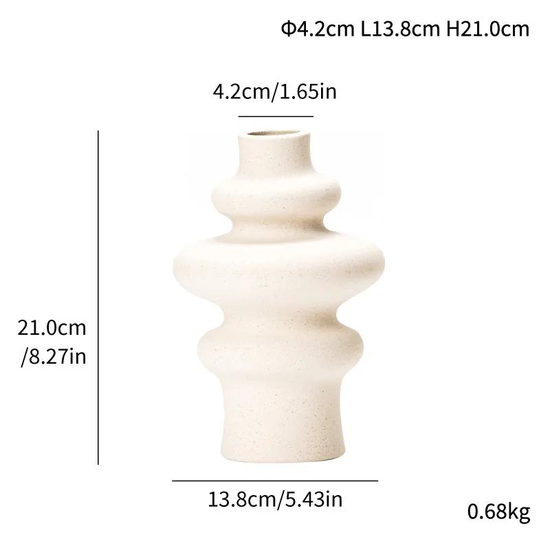 Plain fired ceramic vases, living room decorations, ornaments, dried flowers, fresh flowers, hydroponic flower arrangements vase