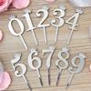 0-9 Number Cake Topper Decoration Acrylic Decorative Cupcake Decor Anniversary Happy Cake Decoration Card For Birthday