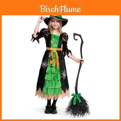 Spiel-Themen-Hexenkostüm-Set für Mädchen mit Netzstoff für Cosplay-Spaß für Kinder