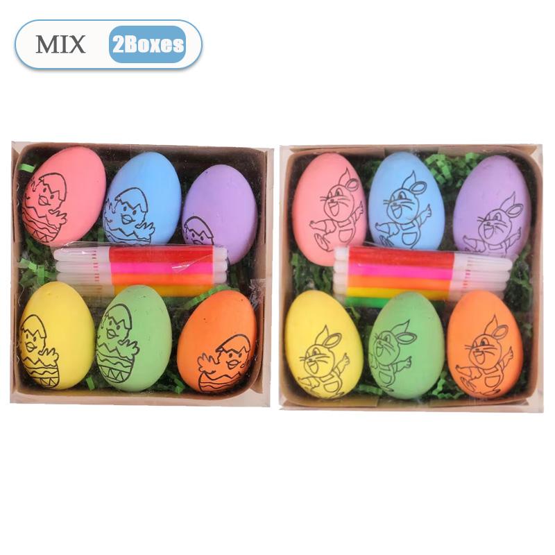 1-20Boxes DIY Painting Easter Eggs with Paint Pen Foam Easter Eggs DIY Doodle Kit for Easter Theme Party Easter Decoration 2025