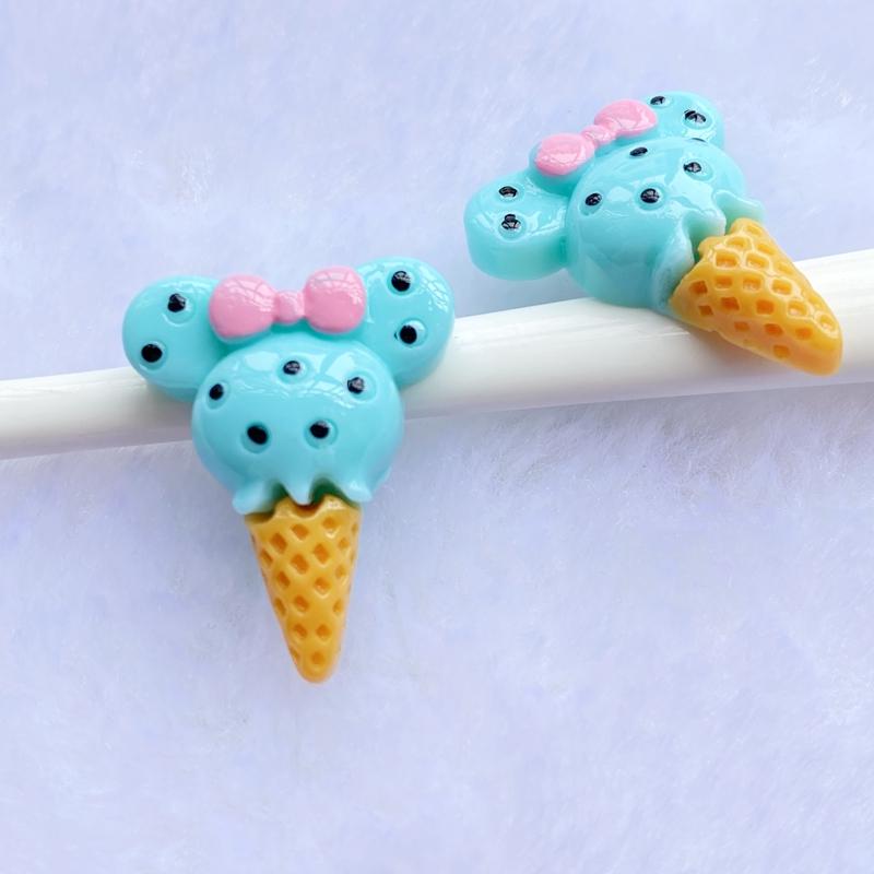 

10 шт. Расписанная вручную смола Каваии Красочное мороженое Плоская задняя сторона Сделай сам Свадебный скрапбук ремесло Декор Дом Фигурка Ремесла