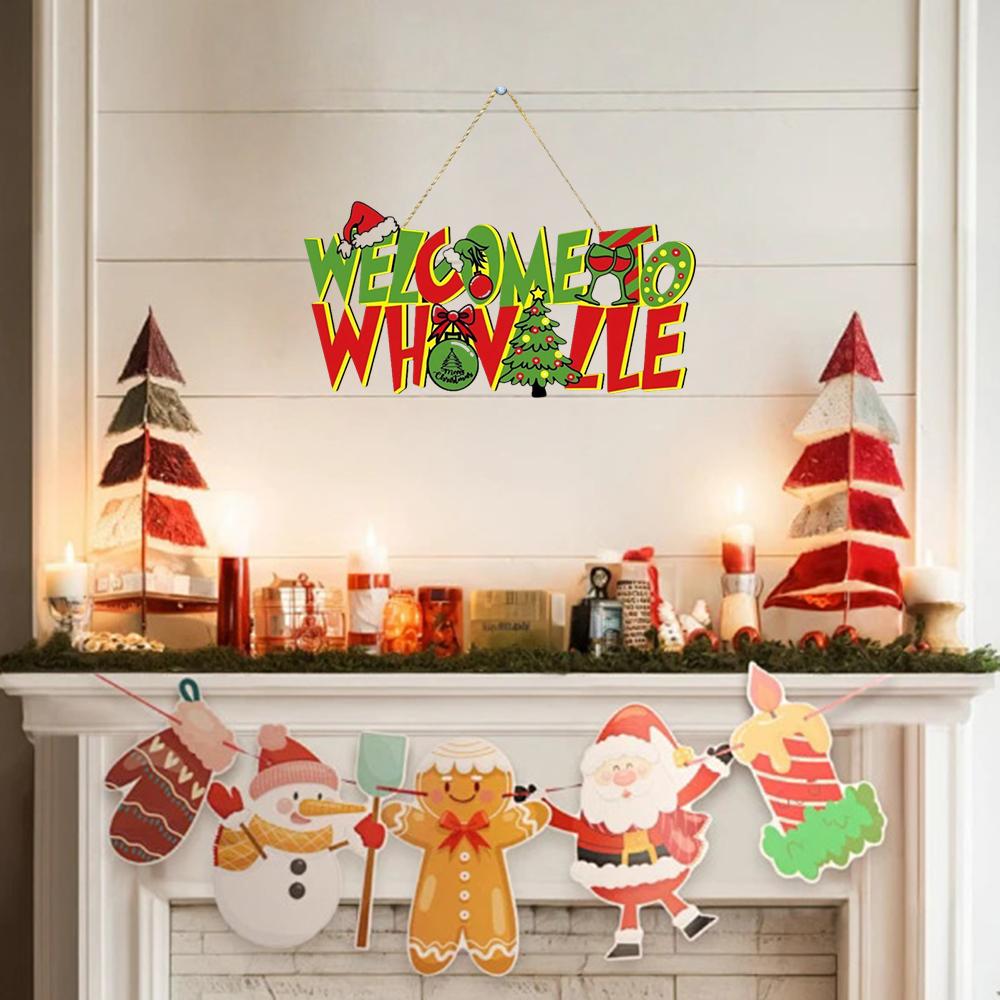 

Christmas Wooden Sign, Christmas Front Door Hanging, Christmas Tree Decorations, Christmas Decorations,Party Decoration Supplies