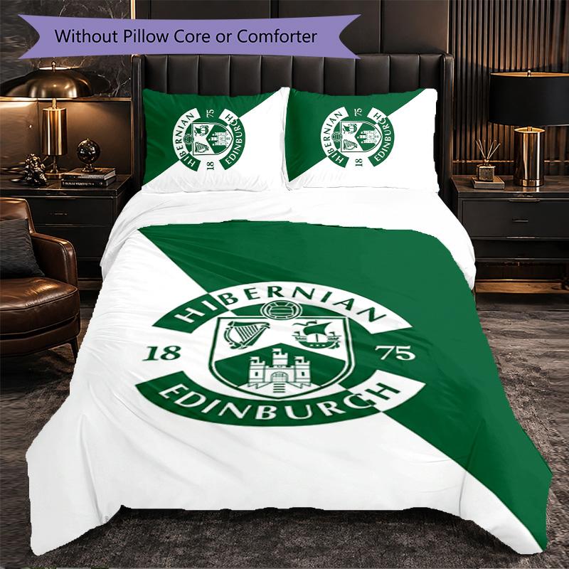 Biancheria da Letto a Tema Hibernian FC Set 3 Pezzi Copripiumino Biancheria da Letto Decorativa Per Stanza Adolescenti Decorazione Casa