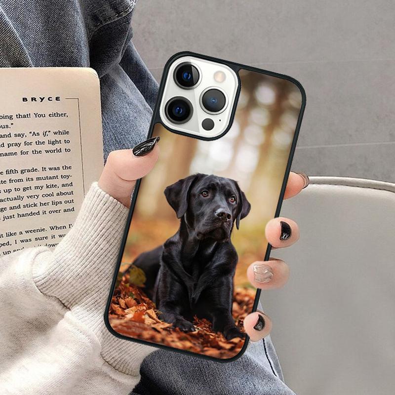 Black Labrador Retriever Animal Dog Phone Case for iPhone 17 Air 16 16e 15 Plus for Apple 13 11 12 14 Pro Max Cover
