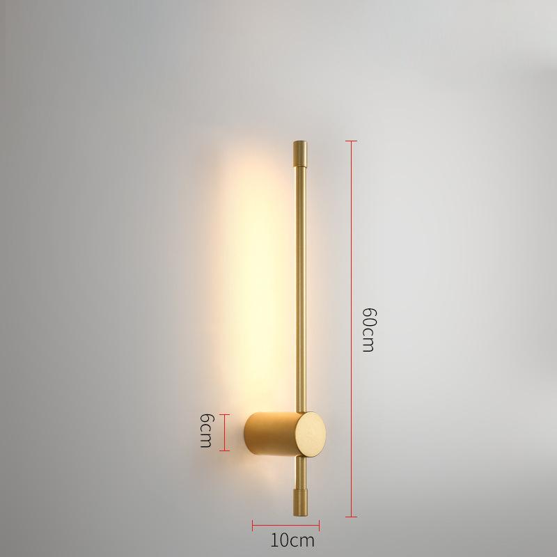 Bedroom Bedside Lamp Strip LED Wall Lamp Simple Modern Staircase Living Room Background Wall Light Hotel Black Gold LED Sconce