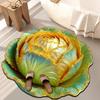Fußmatte rutschfest Kristall Samt Teppich 3D Chinakohl Form Wohnzimmer Schlafzimmer Plüsch Bodenmatte Heimdekoration