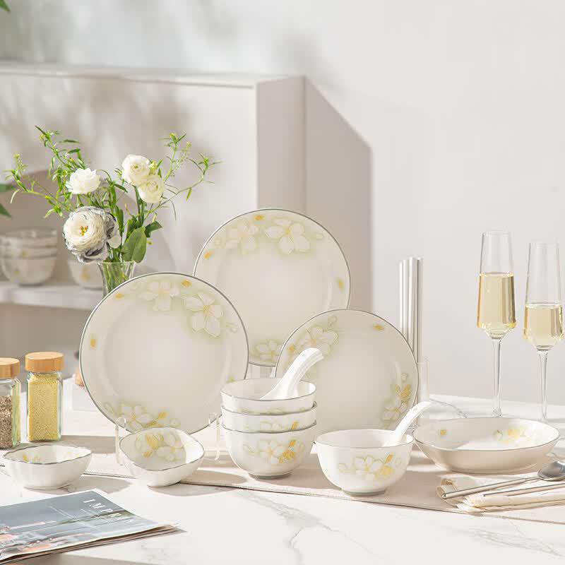 Weidu 18-Piece Pastoral Floral Dinnerware Set