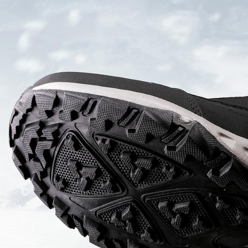 Winter Hiking Shoes Men Snow Boots Warm Plush Side Zipper Winter Shoes Man Fashion Waterproof Outdoor Booties Non slip