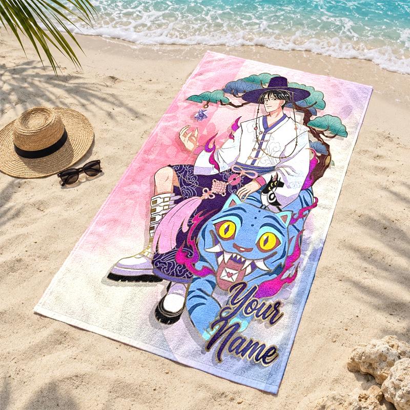 Kpop Demon Hunters Custom Name Beach Towels Also Serve As Bath Towels Summer Essential a Musthave for the Outdoors the Beach and the Pool