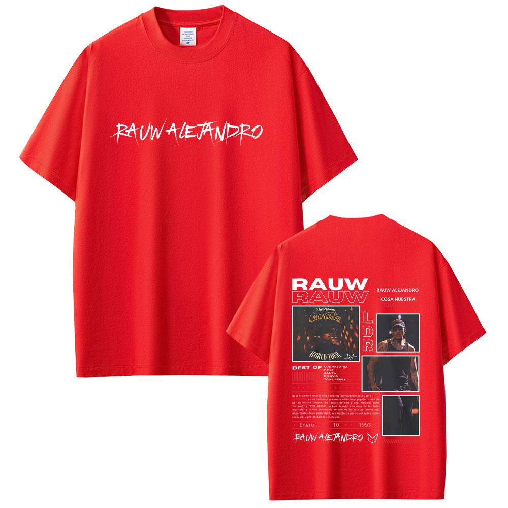 Rapper Rauw Alejandro Cosa Nuestra World Tour 2025 T Shirt Unisex Hip Hop Fashion Street Crewneck T-shirts High Quality Cotton Tees