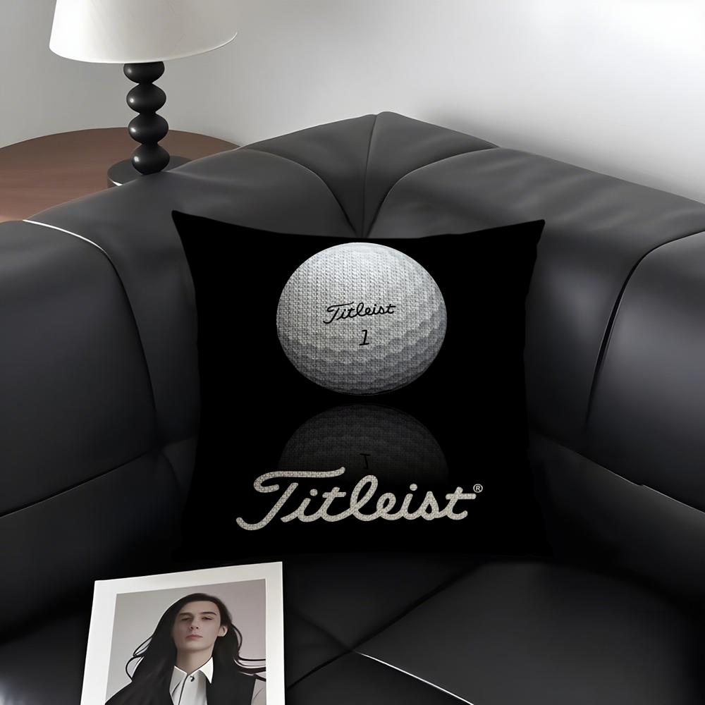 TTitleist Brand Cushion Cover Natural Linen Organic Fabric DoubleSided Printing Sofa Home Decor Gift Pillow Case