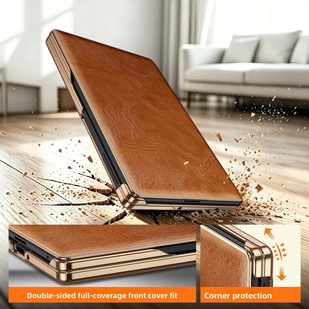 Pro Samsung Galaxy Z Fold8 Fold 8 Široký Ultra Originální Kožený Flip Pouzdro Retro Voskovaná Kůže Luxusní Hovězí Kůže Stojan Kryt Telefonu pro Fold8
