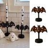 Large Twinkle Bat Candlestick Mystery Gothic Candle Holder Led Twinkle Light Candelabra For Mantel Halloween Decor Party Home