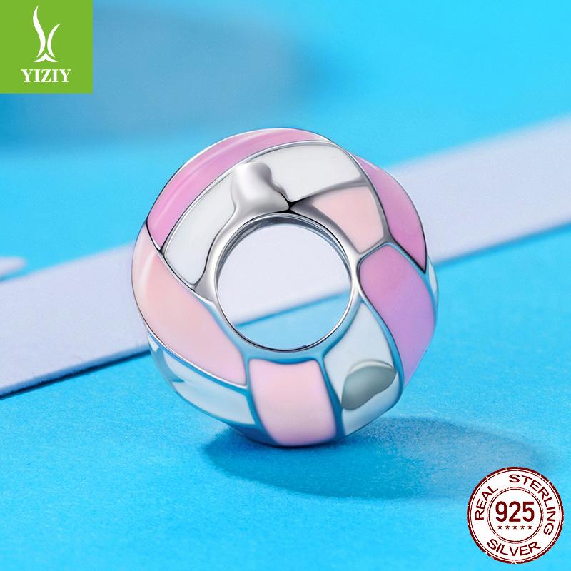 Różowe Siatkówka DIY Koralikowe Akcesoria, Słodki Sportowy Styl S925 Srebro Próby Koraliki Luźne Koraliki