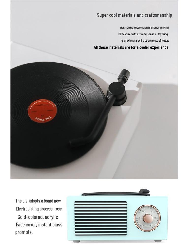 Retro Atomic Bluetooth Vinyl Record Player & Speaker - TikTok Style Gift