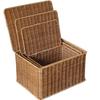 Nordic Style Rattan-Look Woven Storage Box with Lid for Bedroom and Household Organization.