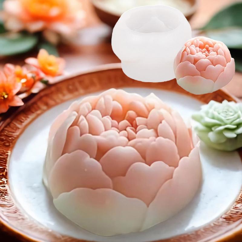 3D Lotus Rose Hibiscus Flower Silicone Molds Diy Flower Candle Soap Gypsum Crafts Resin Making Mold Chocolate Cake Baking Tools