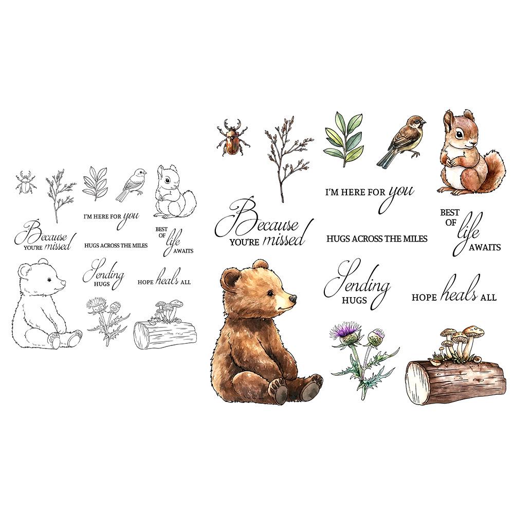 Handmade Forest Animal Silicone Stamps & Metal Dies for Journaling and Card Decoration