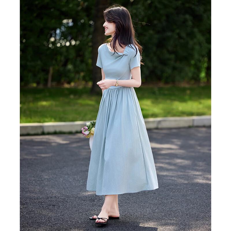 French Elegant High-Waist A-Line Midi Dress