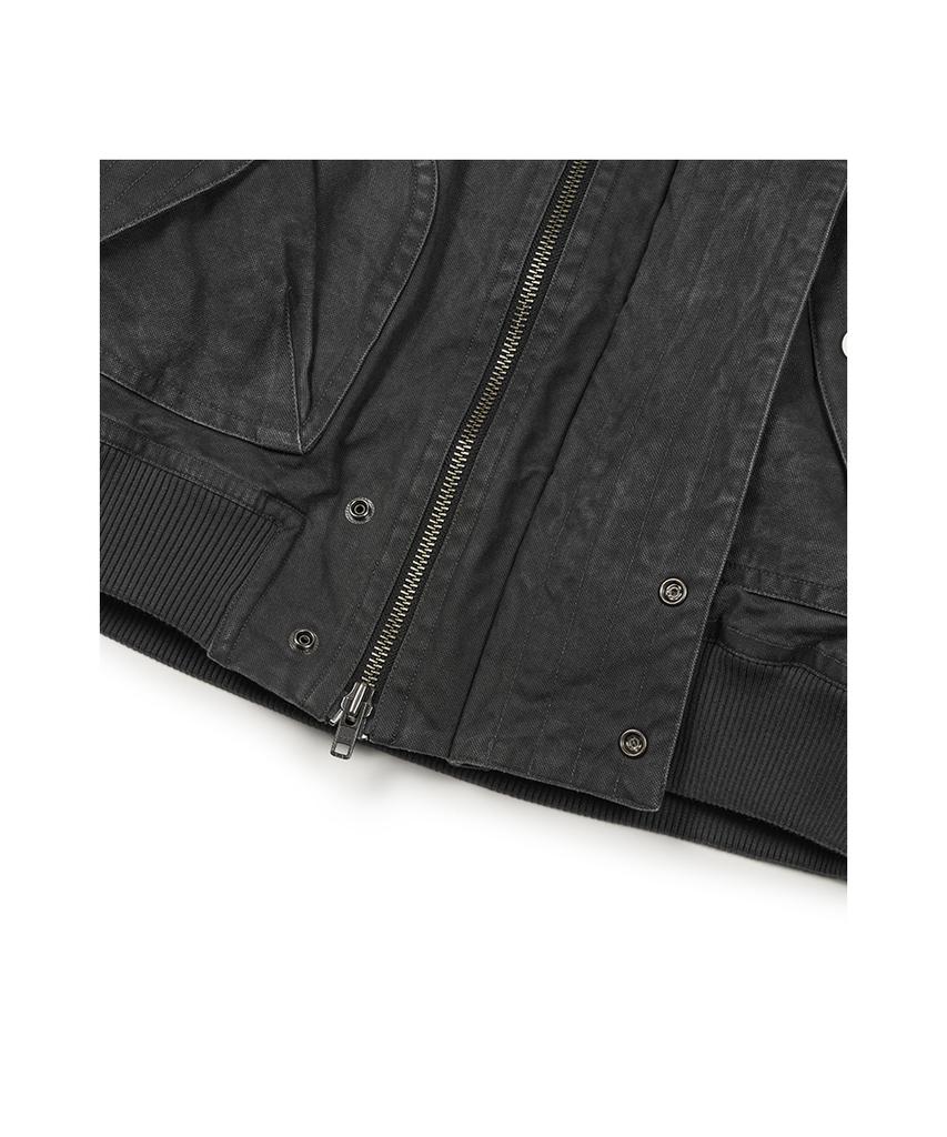 Etce Washed Hood Flap Bomber (Charcoal)