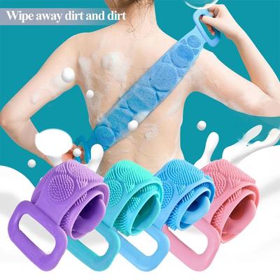 Limpeza do Corpo Spa Massagem Esfoliador de Costas Escova de Banho de Silicone Cinto de Banho Dupla Face Esfoliação da Pele