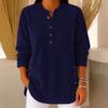 2025 Autumn-Winter Women's V-Neck Corduroy Button-Up Long Sleeve Casual Top