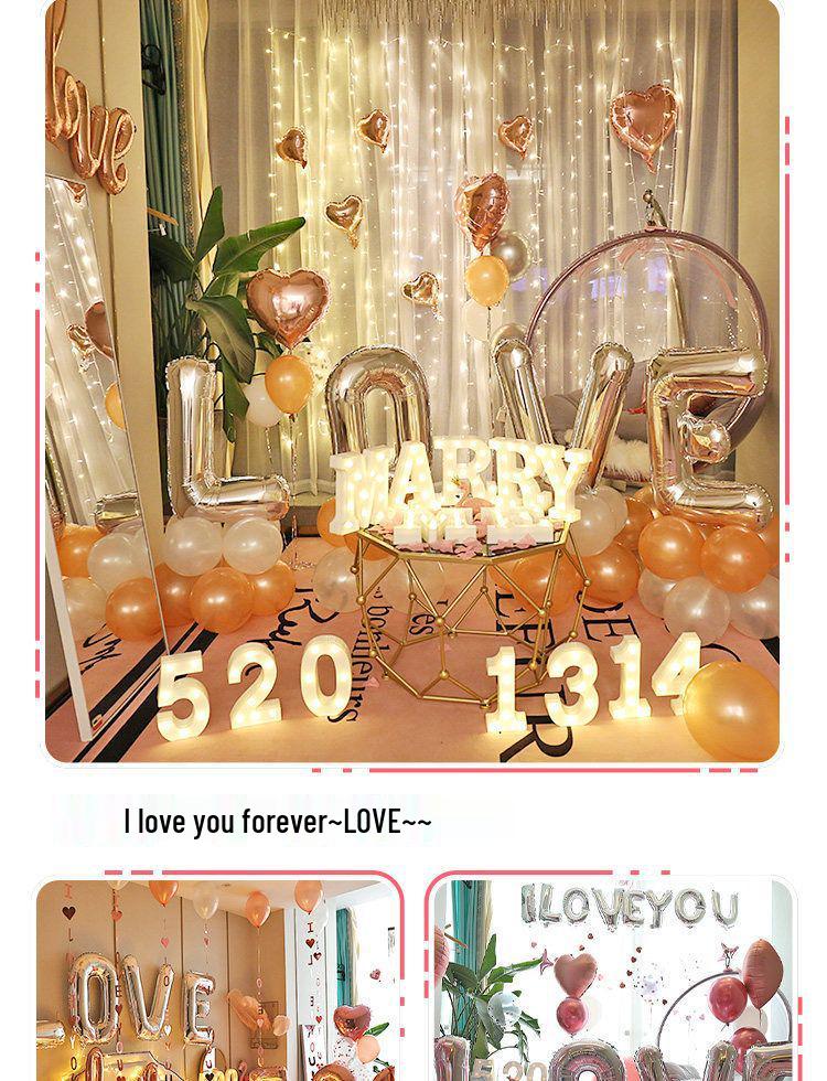 Romantic LOVE Balloon Set for Proposal, Birthday, or Wedding Room Decoration