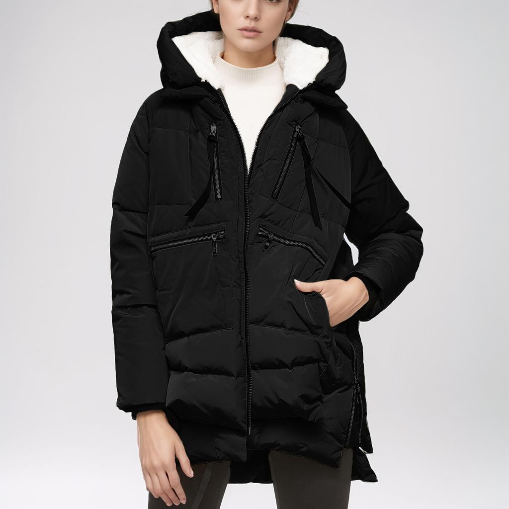 Women Winter Cotton Padded Jacket Korean Warm Cotton Padded Jacket Mid Length Cotton Padded Thick Women Coat
