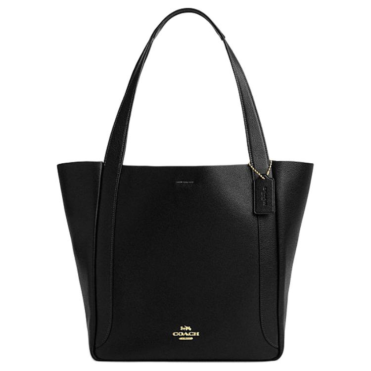 

Coach Hadley 31 Logo Magnetic Closure Leather Tote Bag Women Tote Black CV996-IMBLK Basic Set (Bag+Dust Bag)