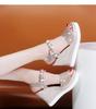 Platform Sandals Summer Fashoin Wedge Bead Buckle Strap Peep Toe high heel Thick Bottom Casual Shoes Non-slip Sandalias De Mujer