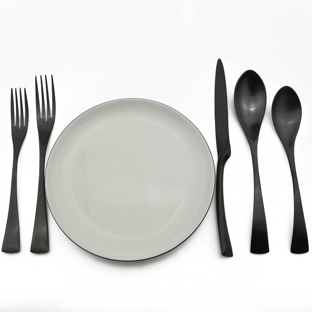1-Pieces Matte Black Dinnerware Set Stainless Steel Flatware Cutlery Set Kitchen Accessories Tableware Set Dinner Scoop Fork set