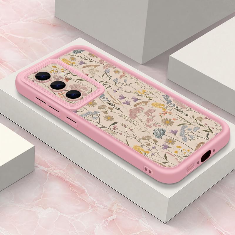 Pastoral Wildflower Case For Samsung S26 S25 Ultra S24 S23 S22 S21 FE A18 A54 A55 A16 A26 A36 A56 A17 A27 A37 A57 5G Shockproof Bumper Cover