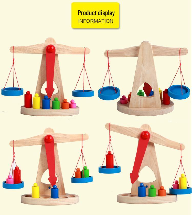 Montessori Wooden Balance Scale Toy: Early Education Game for Children