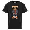 Cowboy Ted Bear With Hands In Pockets Men T Shirts Loose Summer Streetwear Casual Tee Clothes T-Shirts Cotton Breathable Tops