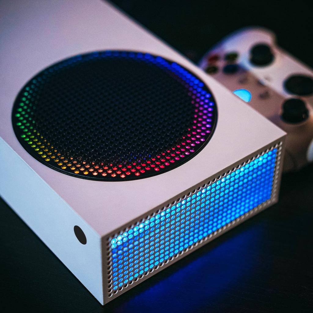 eXtremeRate RGB LED Light Strip for Xbox Series S Console Fan 39 Multicolor Changeable Flexible Tape Light Strip Kit with IR DIY Decoration Accessory