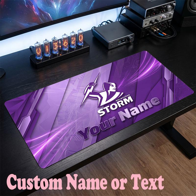 Melbourne Storm Customized Name Text Mouse Pad, Large Desk Mouse Mat Personalized Home Office Present