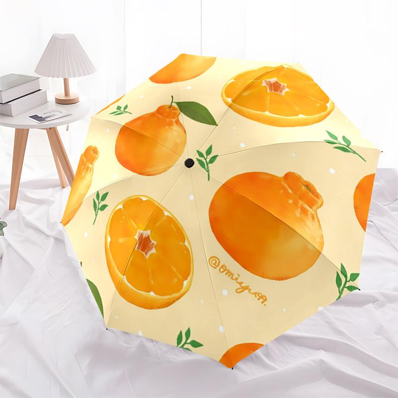 1pc Oranges Citrus Automatic Open/Close Umbrella with One Touch Button,, Windproof Design   Lightweight Portable Umbrella for Women & Men6102