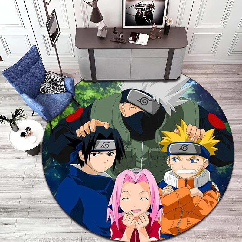 Famous cartoon NARUTO protagonist Uzumaki Naruto round carpet soft home decoration anti-slip door mat outdoor picnic mat carpet M3