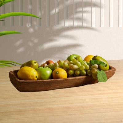 Wooden Bowl Candle Holder Tray Rustic Durability Multifunctional Table Decoration Decorative